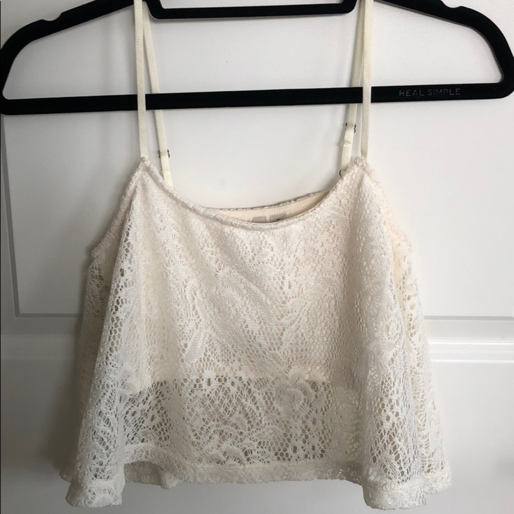 White Lace Crop Top
